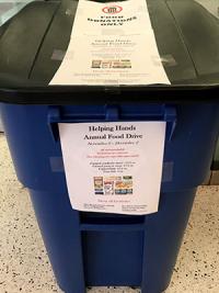 Food drive donations bin